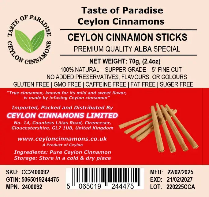 Alba Supper Grade Ceylon Cinnamon Sticks