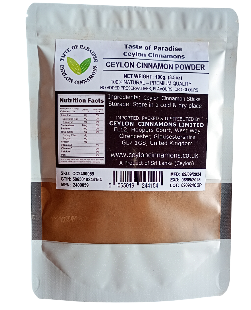 Ceylon Cinnamon Powder 100g (3.5oz) - 100% Natural, Premium Grade, UK Seller