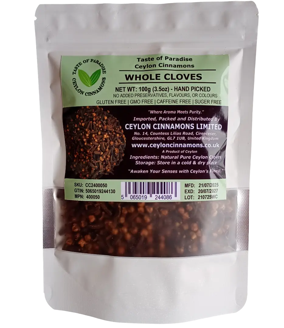 Cloves Whole, 100g/3.5oz, Premium Quality, 100% Natural, Sun Dried, Hand Picked, Gluten Free, Non GMO, No Additives, No Preservatives