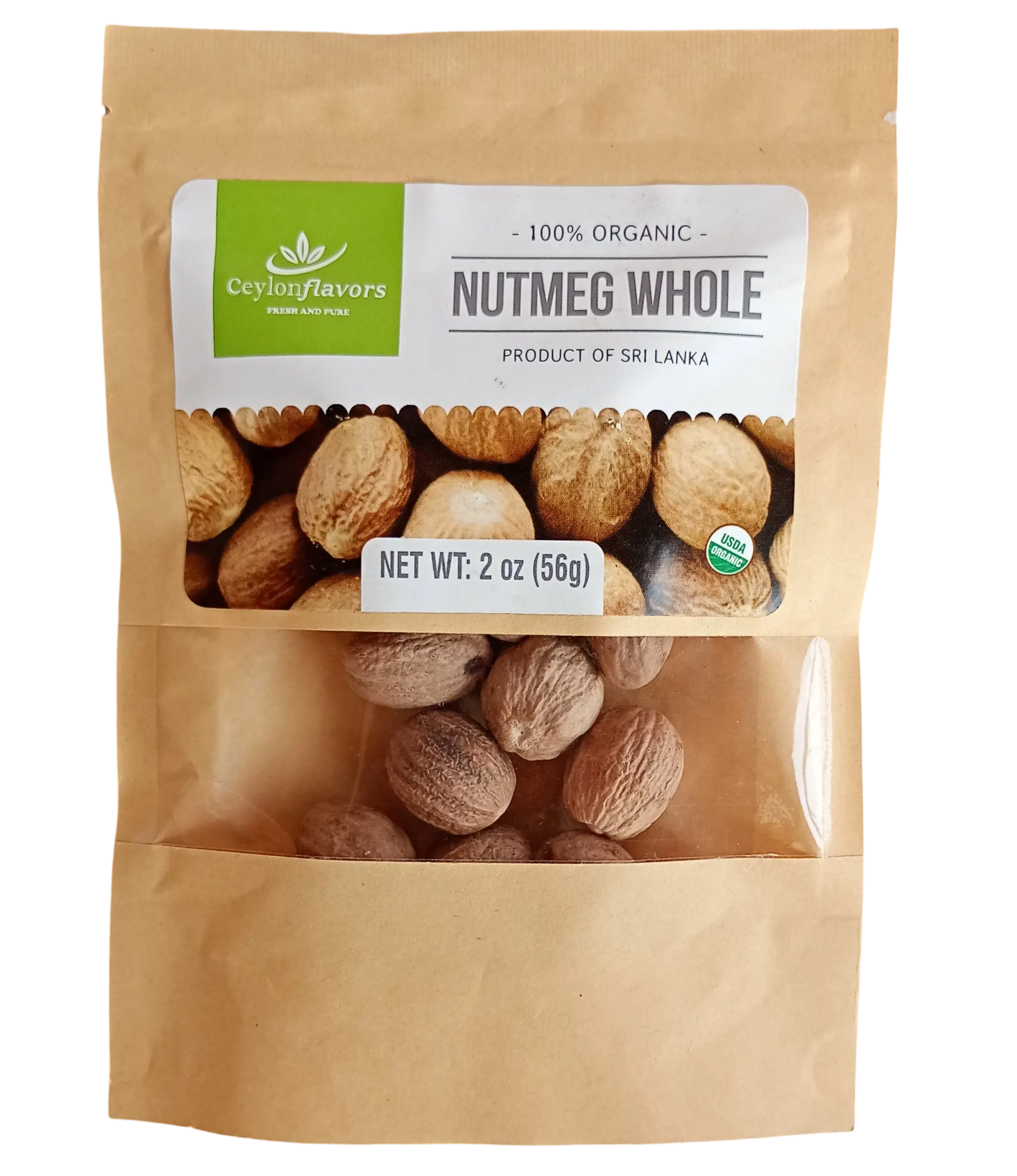 Nutmeg Whole Seeds, 100g (3.5oz), USDA Certified 100% Organic, Premium Grade, UK Seller