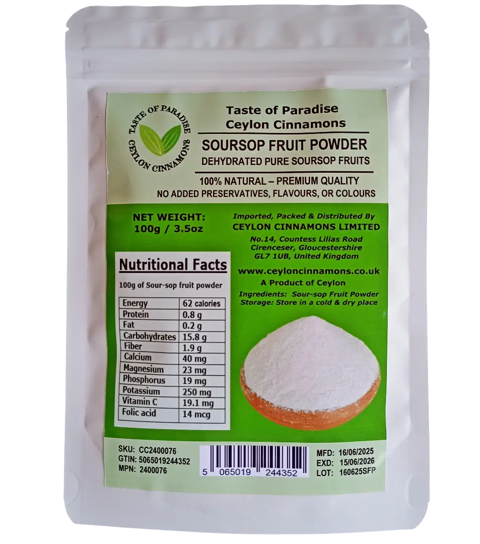 Soursop Fruit Powder, 100g/3.5oz, 100% Pure & Natural, Grade A Healthy Tasty Fruit Powder