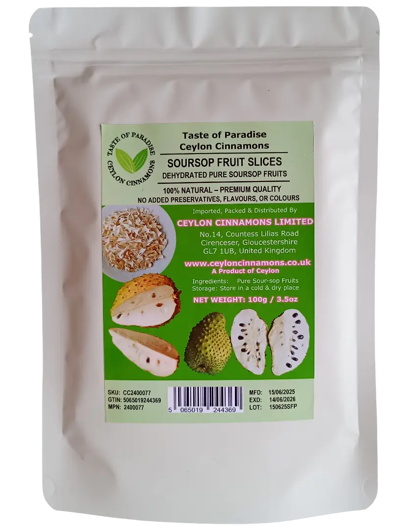 Soursop Fruit Slices, 100g, Dehydrated 100% Pure & Natural, Grade A Healthy Tasty Fruit Powder