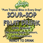 SourSop Fruit Drink, Pure Herbal Infusion, (2x200ml) Pack of 2 Glass Bottles, 100% Natural, Guanabana