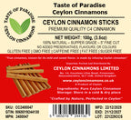 Ceylon Cinnamon Sticks - C4 Fine Cut - 100g (3.5oz) - Premium Special Grade - Pure/True Cinnamon - 100% Natural