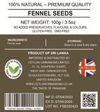 Fennel Seeds Whole, 100g, Dried Green Unroasted, Premium Quality, UK Seller, Free Shipping