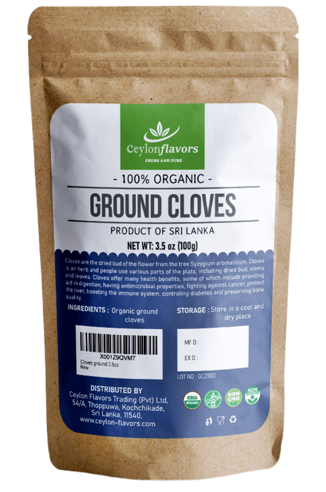 Organic Clove Powder (Ground) - 100g (3.5oz) - Organic, Premium Grade Beverages & Tobacco > Food Items > Seasonings & Spices by Ceylon Cinnamons Available at www.ceylon cinnamons.co.uk