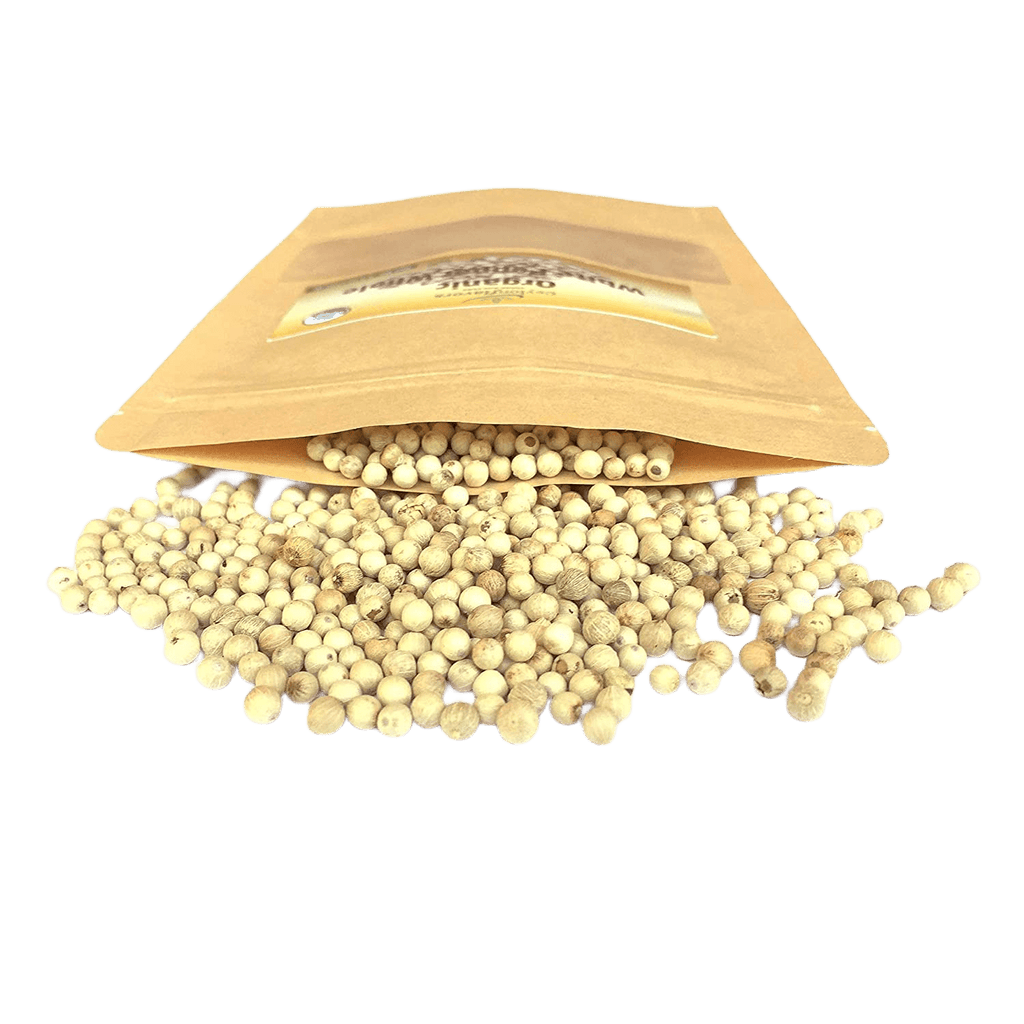 Organic White Peppercorn 100g (3.5oz) - Organic Premium Grade
