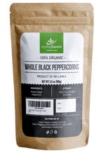 Black Peppercorns Whole 100g (3.5oz) - Organic - Premium Grade, Food, Beverages & Tobacco > Food Items > Seasonings & Spices by Ceylon Cinnamons,